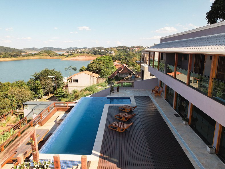 Home 3| Mansão com vista represa e piscina em Igaratá